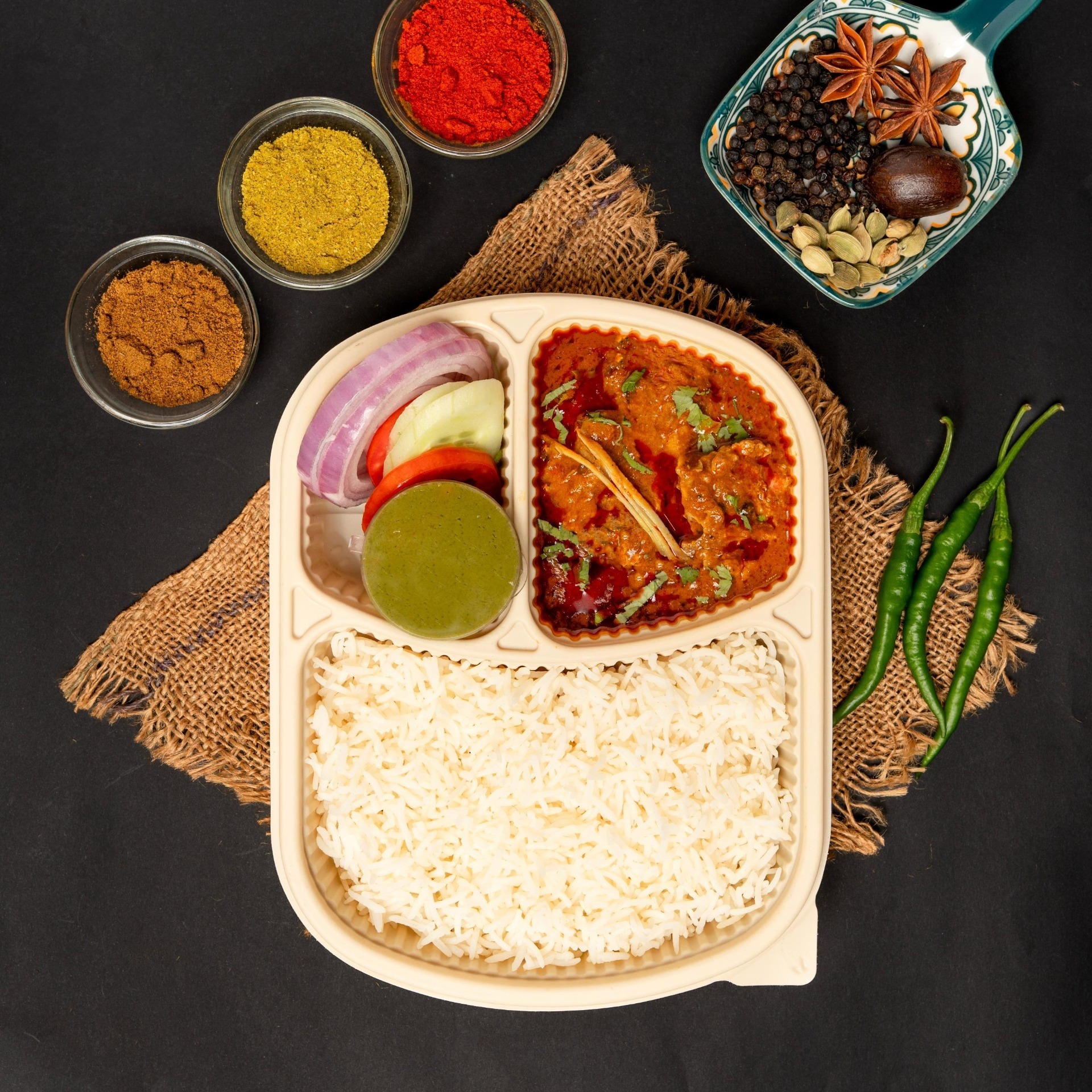 Mutton Rojanjosh Rice Meal