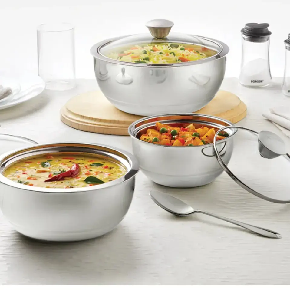 Borosil Serve fresh Curry Server Set Of 3