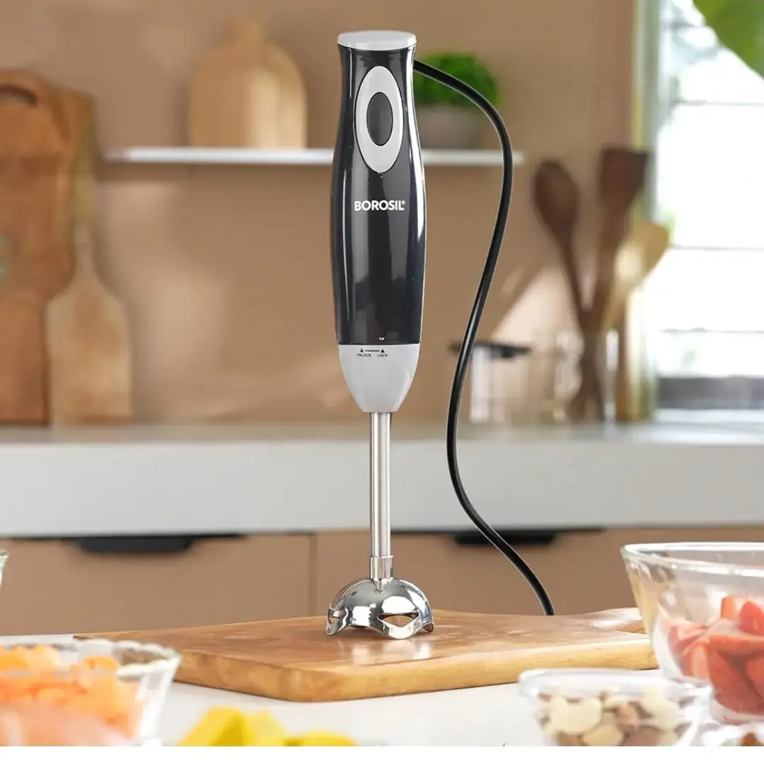 Borosil Smartblend Hand Blender with 800ml Beaker 300W Silent DC Motor