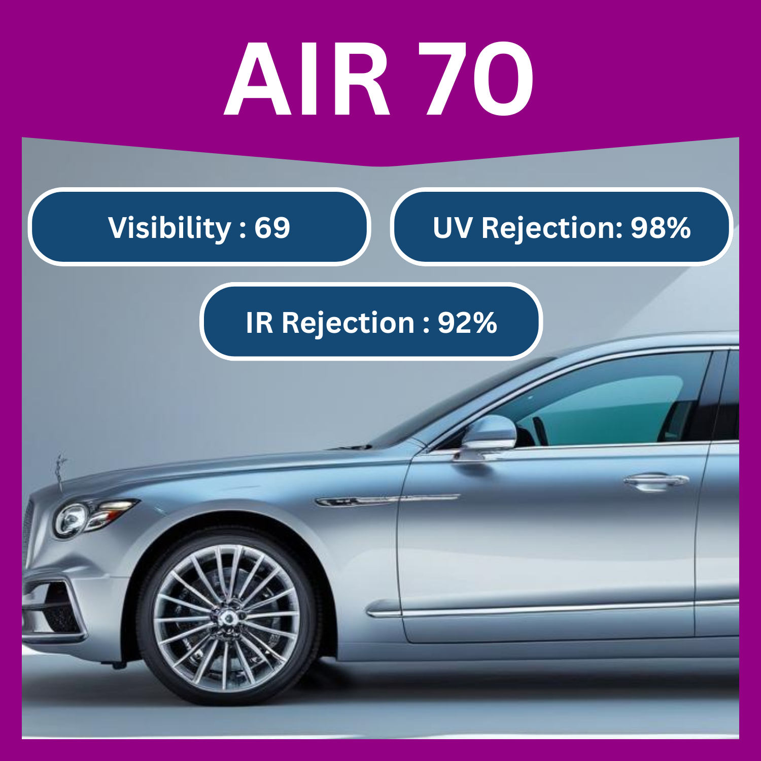 AIR 70 high clarity heat reduction sun film