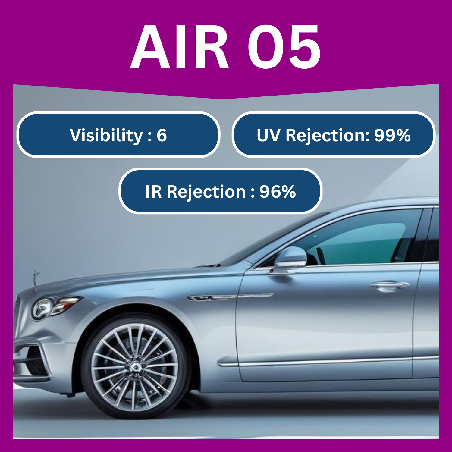 AIR 05 maximum heat rejection dark privacy sun film