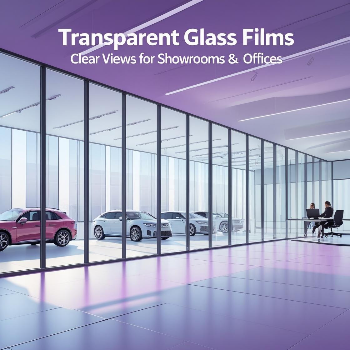 Transparent commercial glass film for offices and showrooms - Chennai window film installation