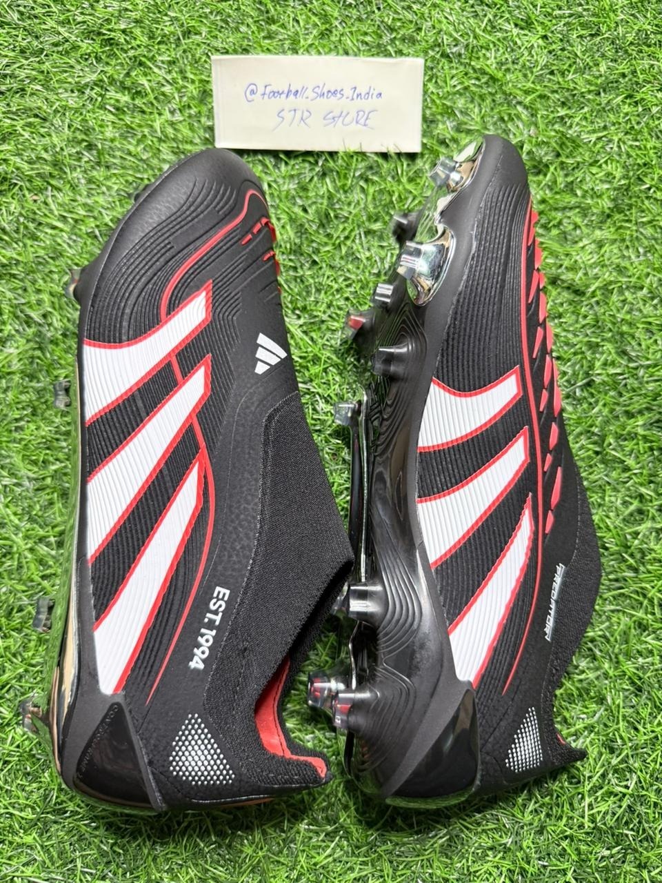 Predator Elite Black And Red Low-top FG Without Lace