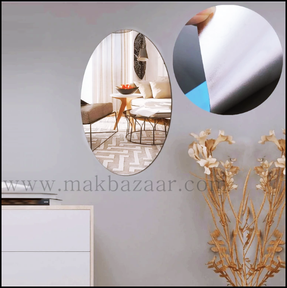 Flexible Mirror Sheets Self-Adhesive Plastic Mirror Tiles Non-Glass Mirror  Stickers for Home Decoration (rectangular