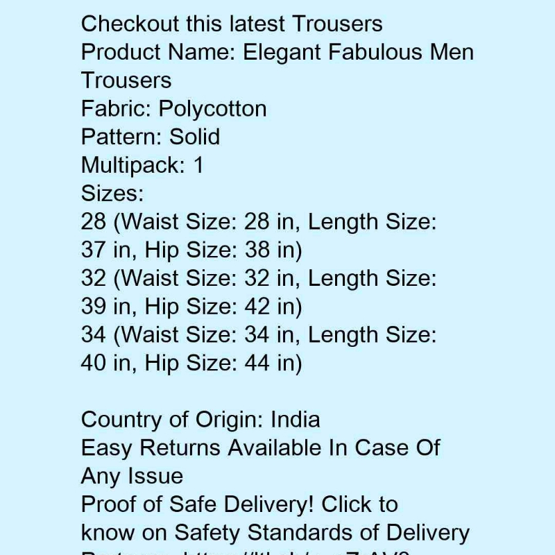 Buy Plus Size Mens Trousers Online in India  Plus Size Pants for Men   JupiterShop