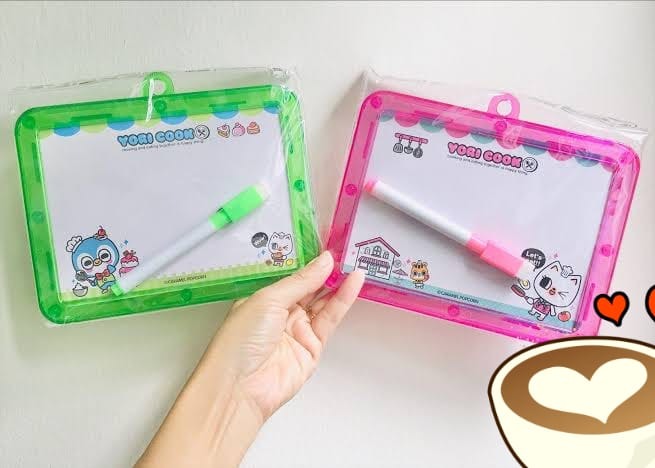 Homeoculture Cute mini whiteboard with marker for kids