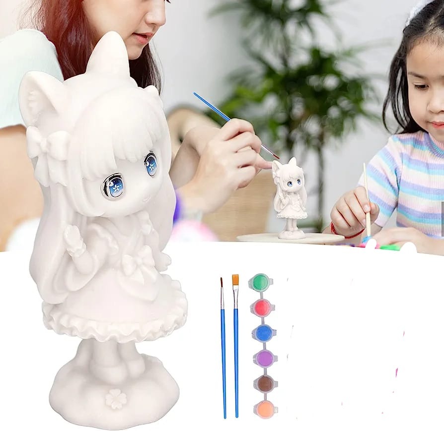 Homeoculture New diy doll coloring kit with colors, brush and stones