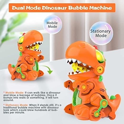 Bubble Machine Walk & Stand Dinosaur with Music and Light. Dinosaur Water Spray Gun Dinosaur Spray Pistols with Light Realistic Toys Gifts