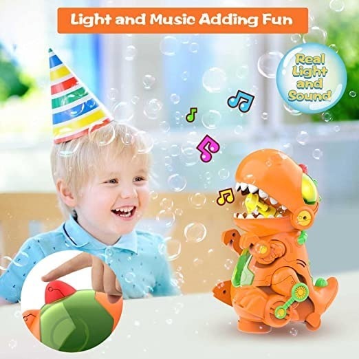 Bubble Machine Walk & Stand Dinosaur with Music and Light. Dinosaur Water Spray Gun Dinosaur Spray Pistols with Light Realistic Toys Gifts