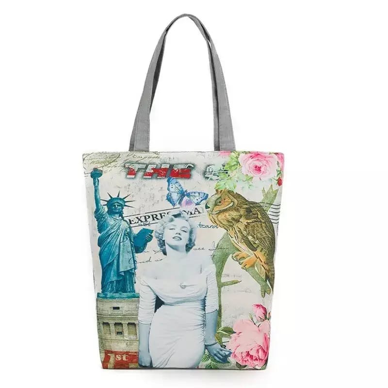 Polyester printed shopping and travelling bags 37*35 cms