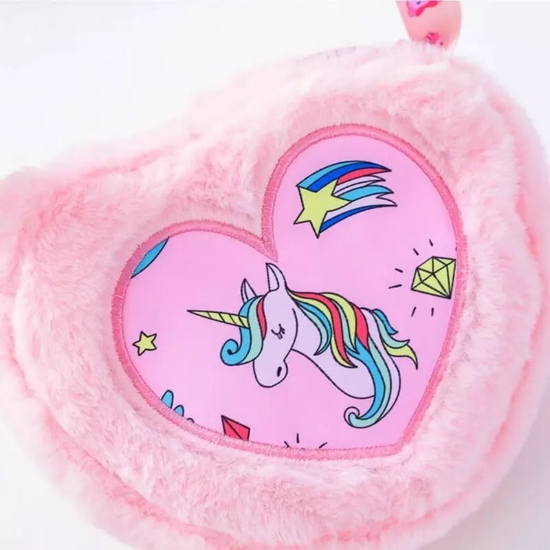 Cute unicorn heart shaped fur slings