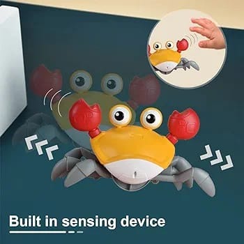 Homeoculture Crawling Crab Baby Musical Kids Toy with LED Lights & Rechargeable Battery with USB Cable | Interactive Early Learning Toys for Kids & Toddlers  with sensors