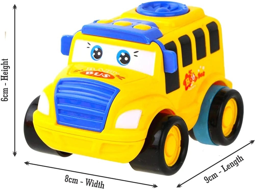 Homeoculture Cute Friction Powered Friction Push & Go Front & Back Motion Vehicles Cartoon Cute Bus Toys Play Set for kids