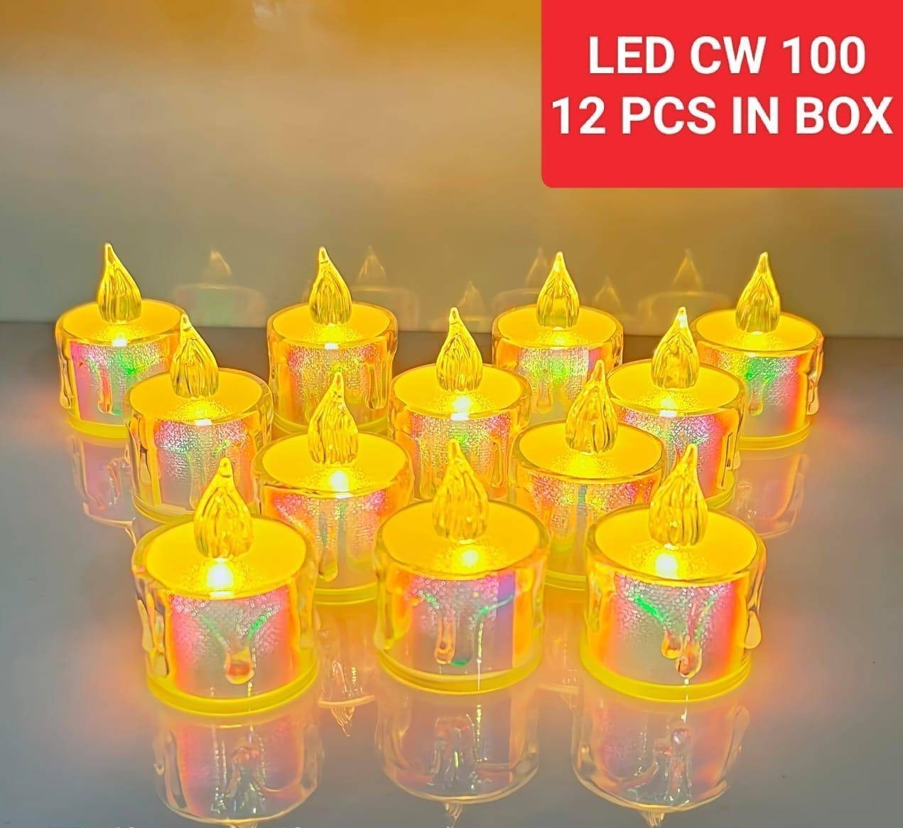 Holographic led candles in small size Buy 1 box of 12 pcs
