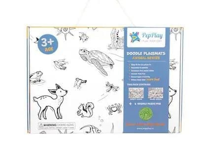 New doodle mats diy kit Reusable 2 themes available vehicle and animal Included in box are 2mats and markers