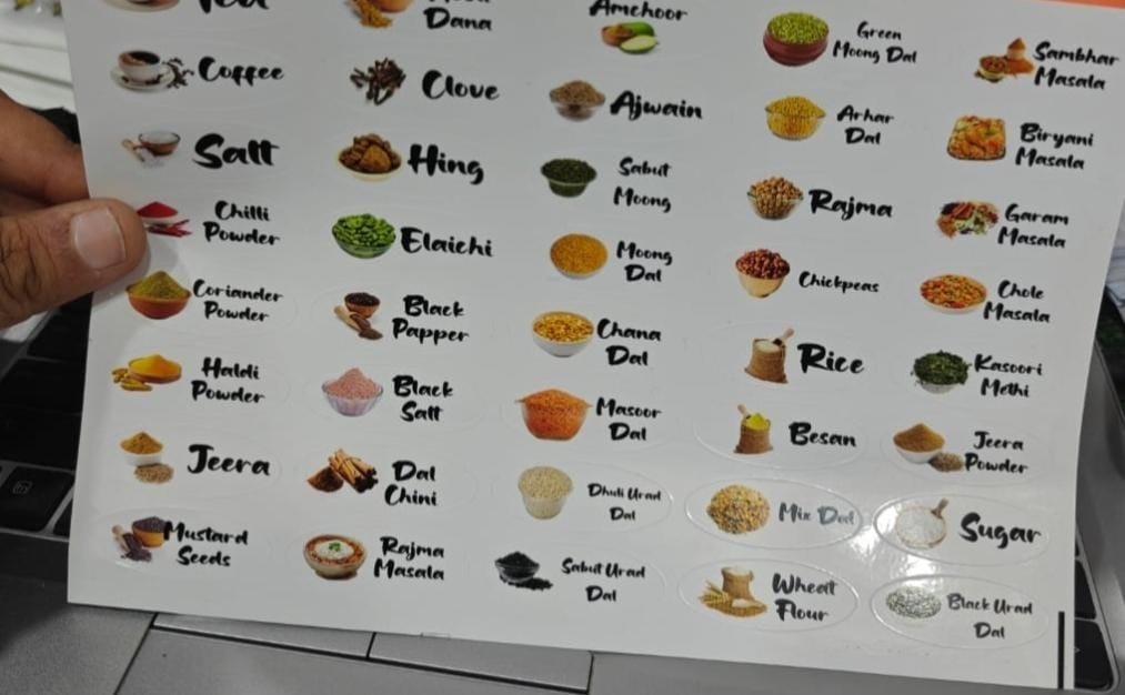 Kitchen Organizer Sticker 40 approx sticker in each sheet pack of 10 sheets