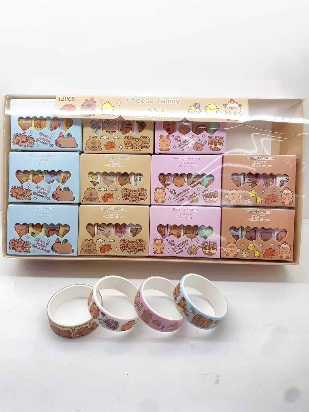 Washi tape in capybara and labubu theme
