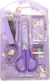 Unicorn stationery set with scissors n stapler n more