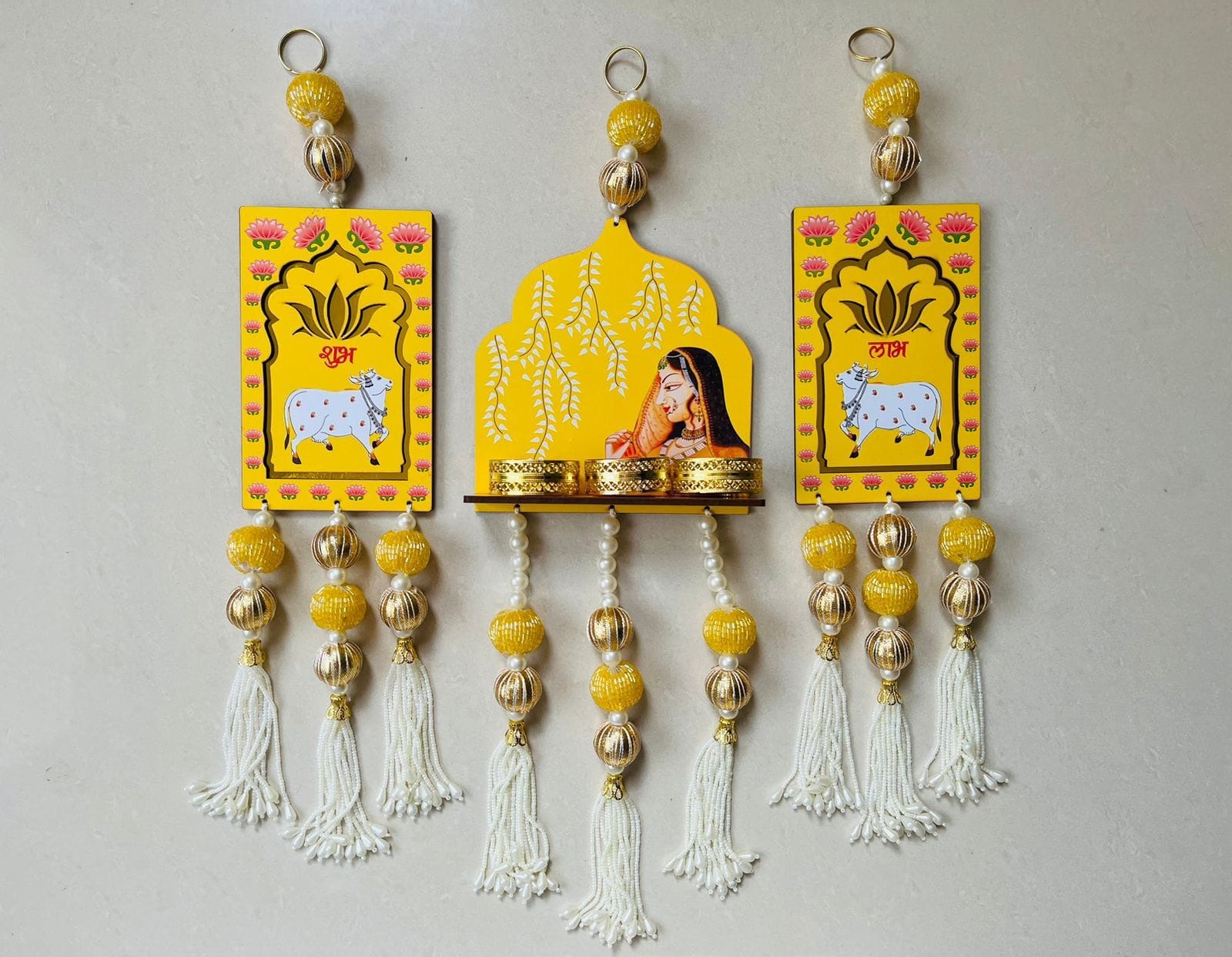 Wooden Jharokha Wall Hanging Set. Available in 3 colors