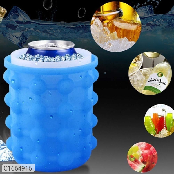 The Ultimate Ice Cube Maker Silicone Bucket with Lid Makes Nugget Ice Chips  for Soft Drinks, Crushed Ice Tray Mold, Wine Chilling Bucket Magic Ice