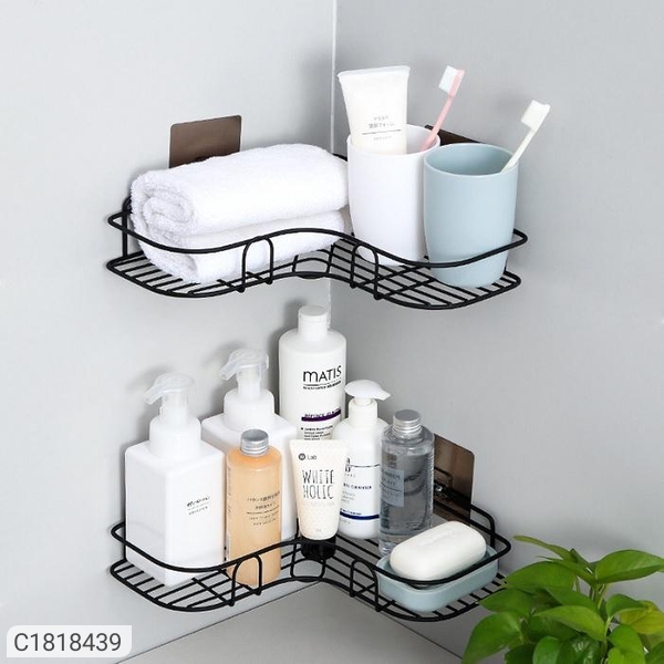 Bathroom Punch-Free Corner Rack Bathroom Fixtures Wrought Iron Storage Rack  Kitchen Tripod Bathroom Corner Rack