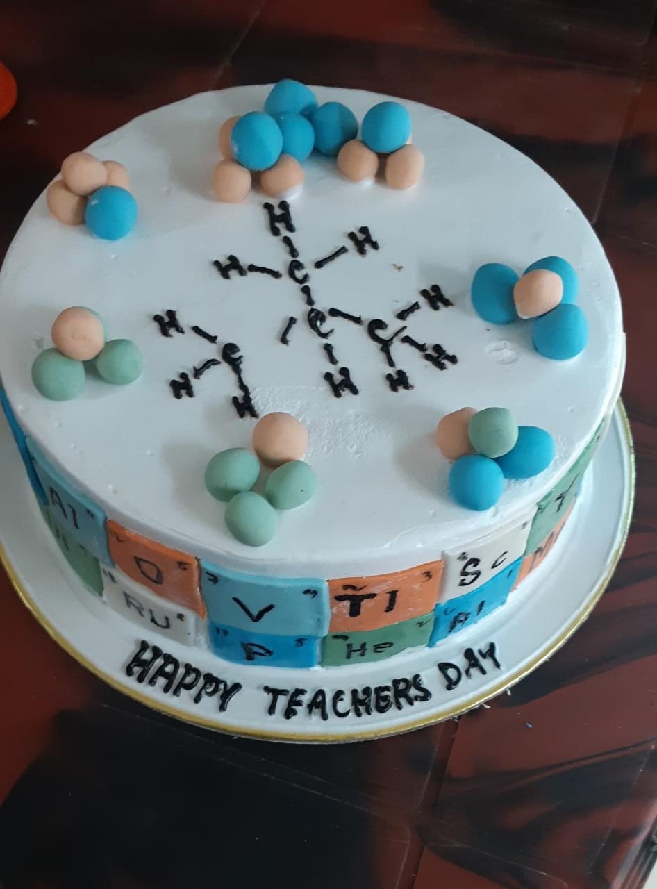 Selective focus shot of a chemistry-themed cake Stock Photo - Alamy