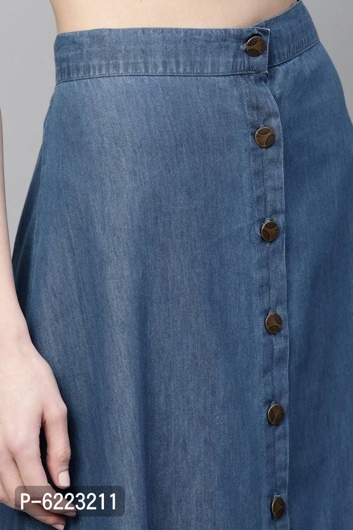 CODAISY Beautiful Denim Long A-Line Skirt* - Blue, 30