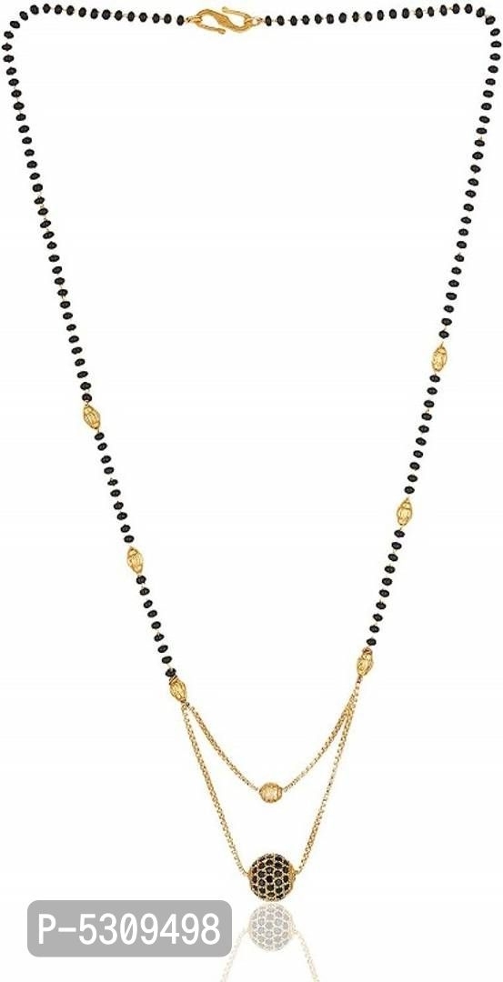 Jewellery Hub Latest Beautiful Alloy Mangalsutra for Women* - Golden