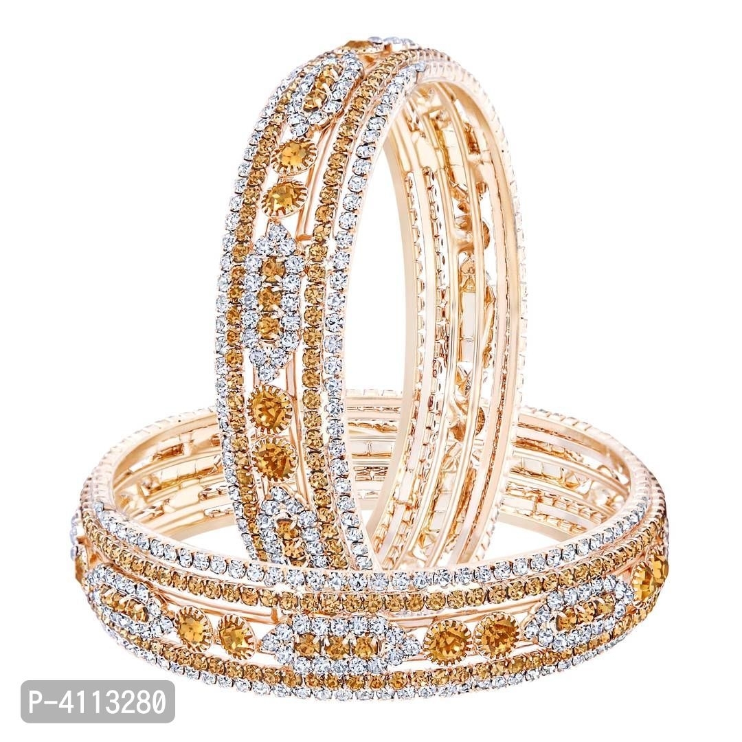 Asmita Jewellery Fancy Gold Plated Bangle Set For Women* - Golden