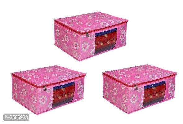 Fancy Walas Trendy Non-Woven Saree Covers (Pack of 3 )* - Pink, Free Size(Length - 18.0 inches) Free Size(Width - 13.0 inches) Free Size(Height - 9.0 inches) 