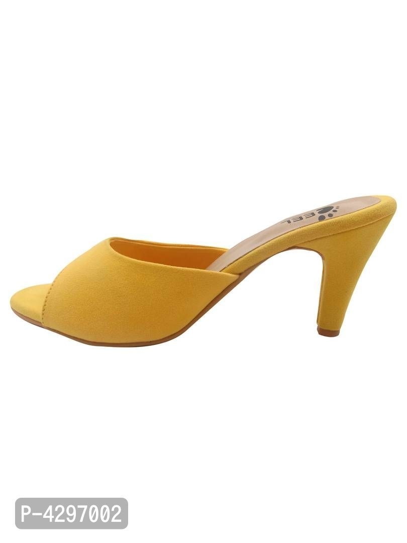 Stylish Synthetic Lemon Yellow Pencil Heel Sandals For Women* - Yellow, EURO36