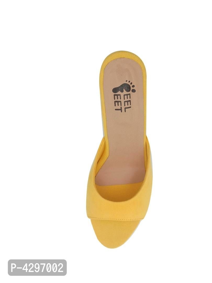 Stylish Synthetic Lemon Yellow Pencil Heel Sandals For Women* - Yellow, EURO38