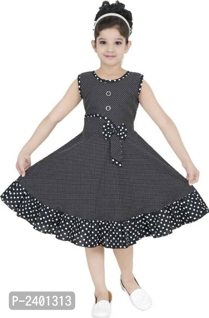 GIRLS BLACK COTTON FROCK - Cashback on Axis Bank credit cards T&C apply, Black, 2 - 3 Years