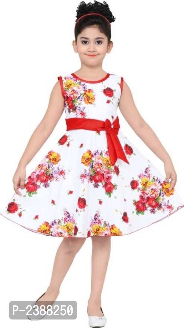 WHITE COTTON FROCK - Cashback on Axis Bank credit cards T&C apply, 6 - 7 Years, White