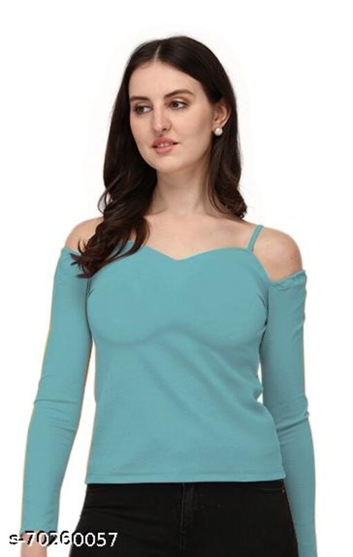 Casual Off Shoulder Sleeve Solid Women Top - XL, available