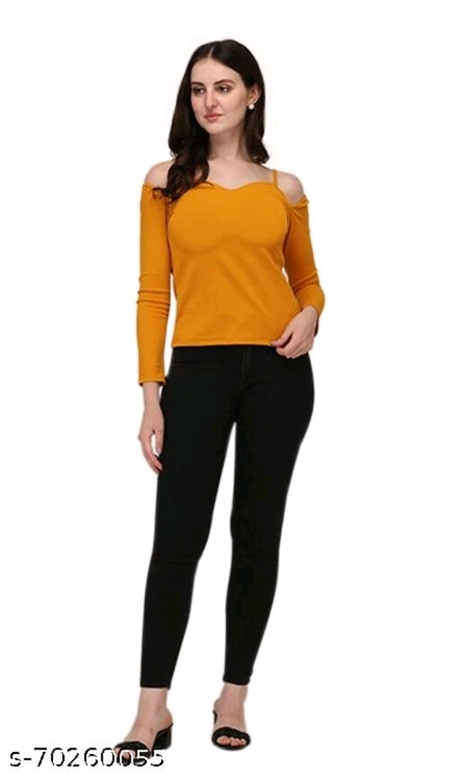 Casual Off Shoulder Sleeve Solid Women Top - available, S