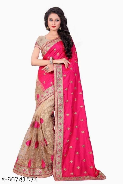 Embroidered Bollywood Net Saree(Multicolor) - available, Free Size