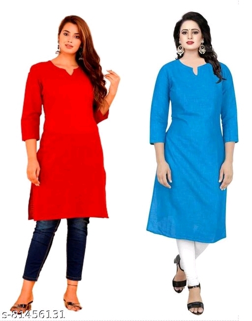 PAKHI-Women's Popular,Sensational, Trendy, Fashionable100% Cotton Kurti for Daily use (Packof 2) - available, M