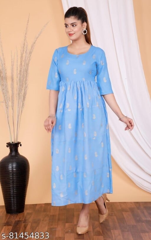 Rayon Long Kurta - L, available