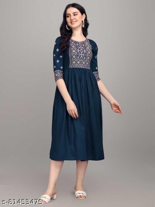 Rayon Kurtis Blue - XXXL, available