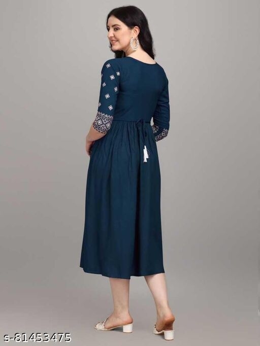 Rayon Kurtis Blue - XXXL, available