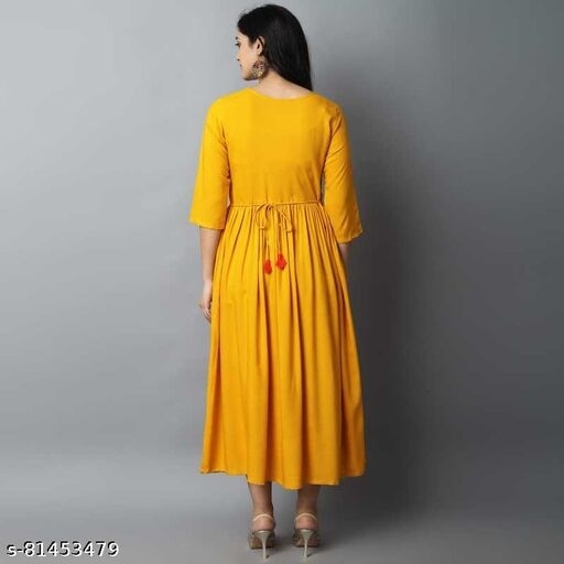 Rayon Kurtis Yellow 1002 - XL, available