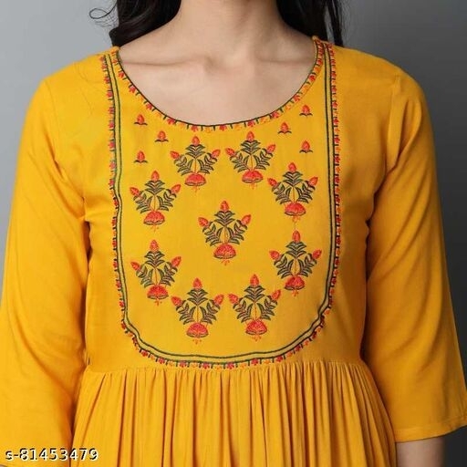 Rayon Kurtis Yellow 1002 - XXL, available