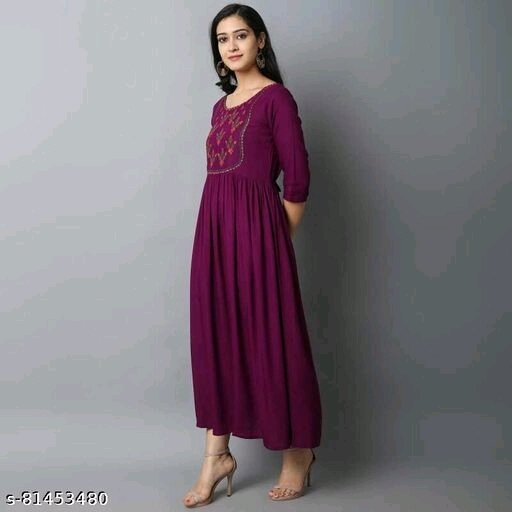 Rayon Kurtis Maroon 1002 - available, M