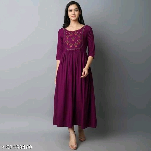 Rayon Kurtis Maroon 1002 - XL, available