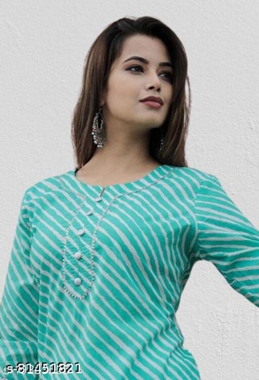 Women Cotton A-line Stripe Kurti - XXXL, available