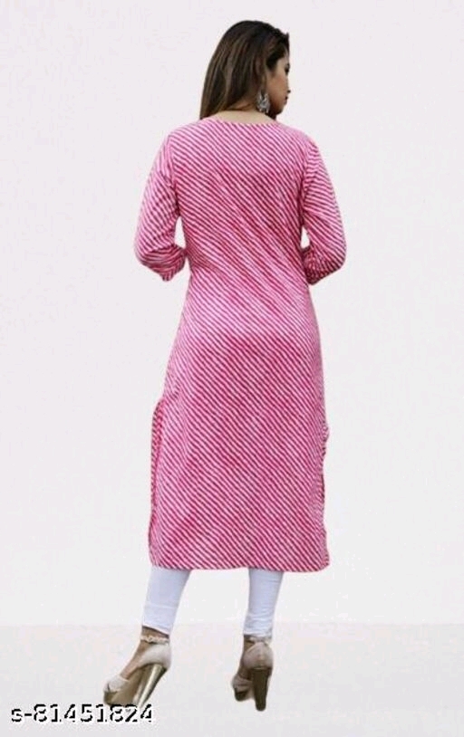 Women Cotton A-line Stripe Kurti - available, S