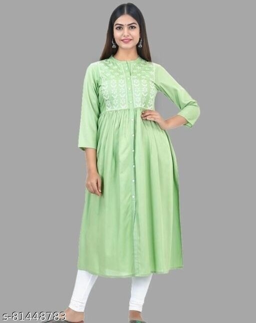 Demirner Womans Rayon EmbroideryWork Anarkali Kurta - XXXL, available