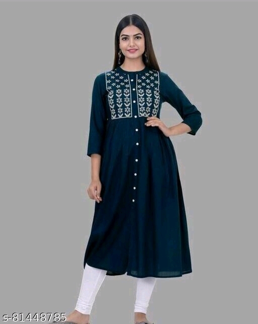 Demirner Womans Rayon EmbroideryWork Anarkali Kurta - XXL, available