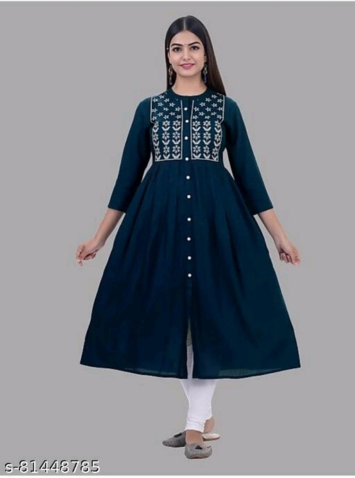 Demirner Womans Rayon EmbroideryWork Anarkali Kurta - XXL, available